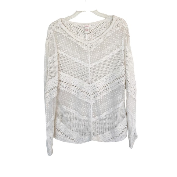 Sundance Tops Sundance Catalog Ivory Cream Lace Crochet Tunic Sheer